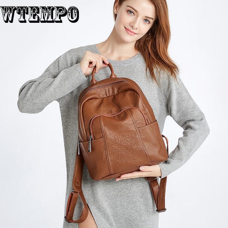 Fashion Women Backpack High Quality Youth Leather Backpacks for Teenage Female School Shoulder Bag