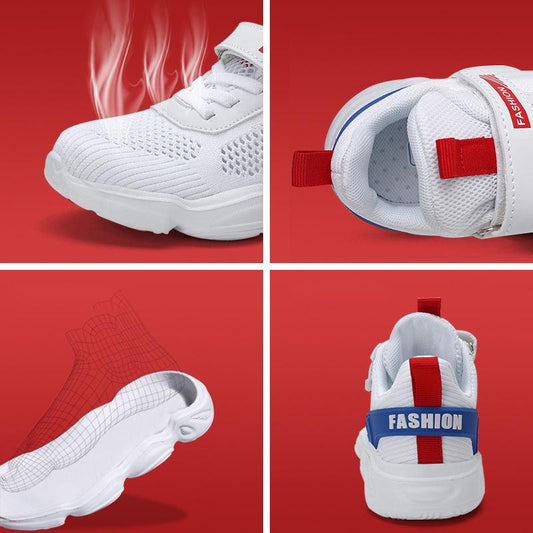 Children Sports Running Shoes CHILDREN'S Big BOY'S SNEAKERS Young STUDENT'S Mesh Fly Woven Breathable Shoes