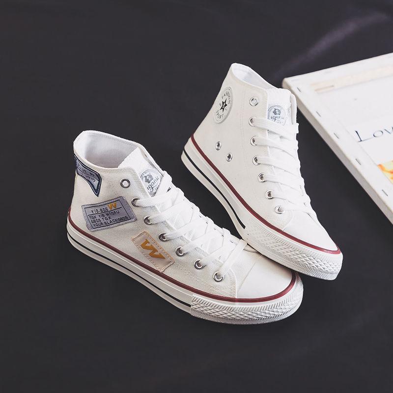 Shoes men Korean version of the trend high-top canvas shoes students wild board shoes couple shoes