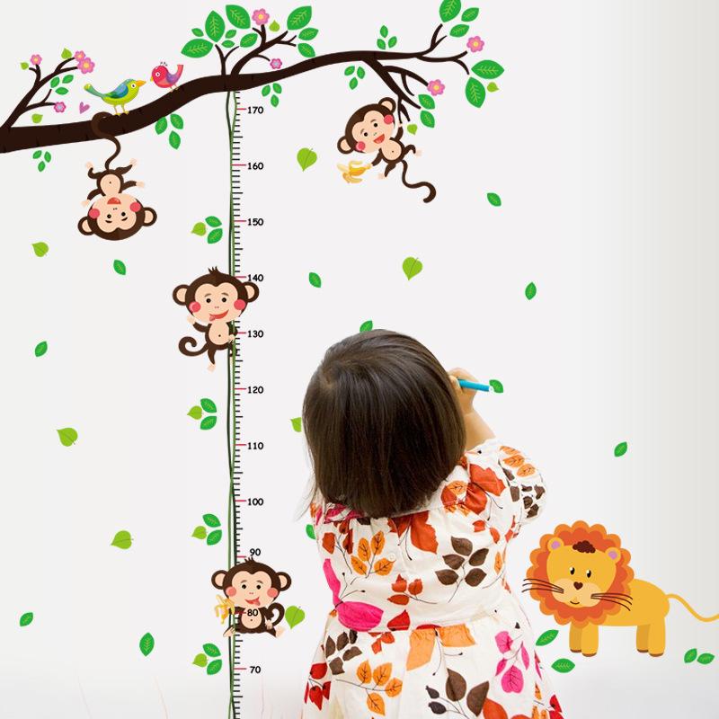 Animal Paradise Wallpaper Cartoon Height Sticker Children Room Kindergarten Wall Decoration Sticker