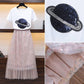 Fashion Summer Skirt Suit Women Embroidered Cotton T-shirt Printed Tulle Skirt Two-piece Suits