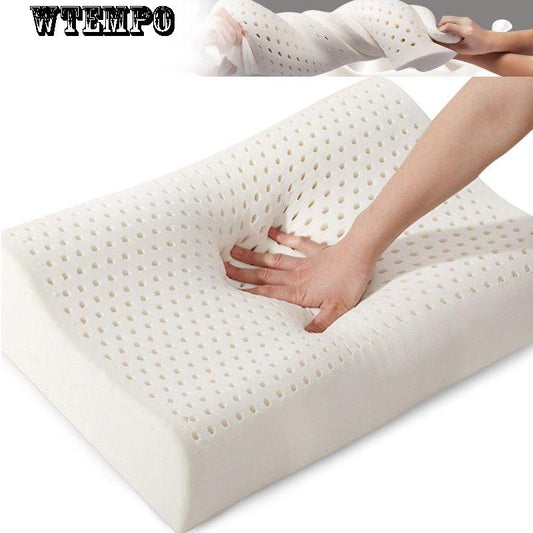 Thailand natural latex pillow protection cervical rubber memory pillow adult massage pillow